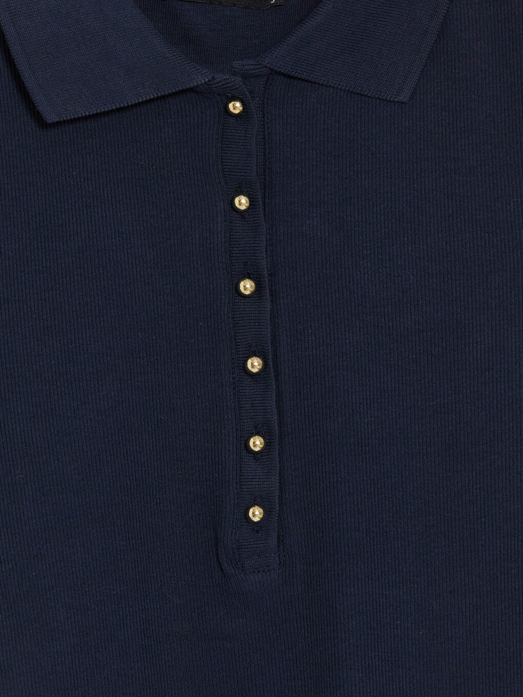 Lacivert Polo Yaka Kadın Tişört-5