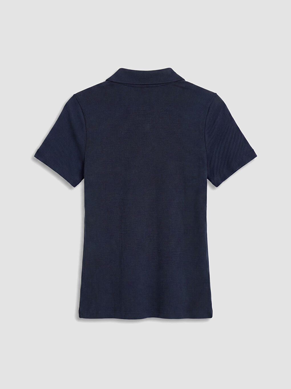 Lacivert Polo Yaka Kadın Tişört-6