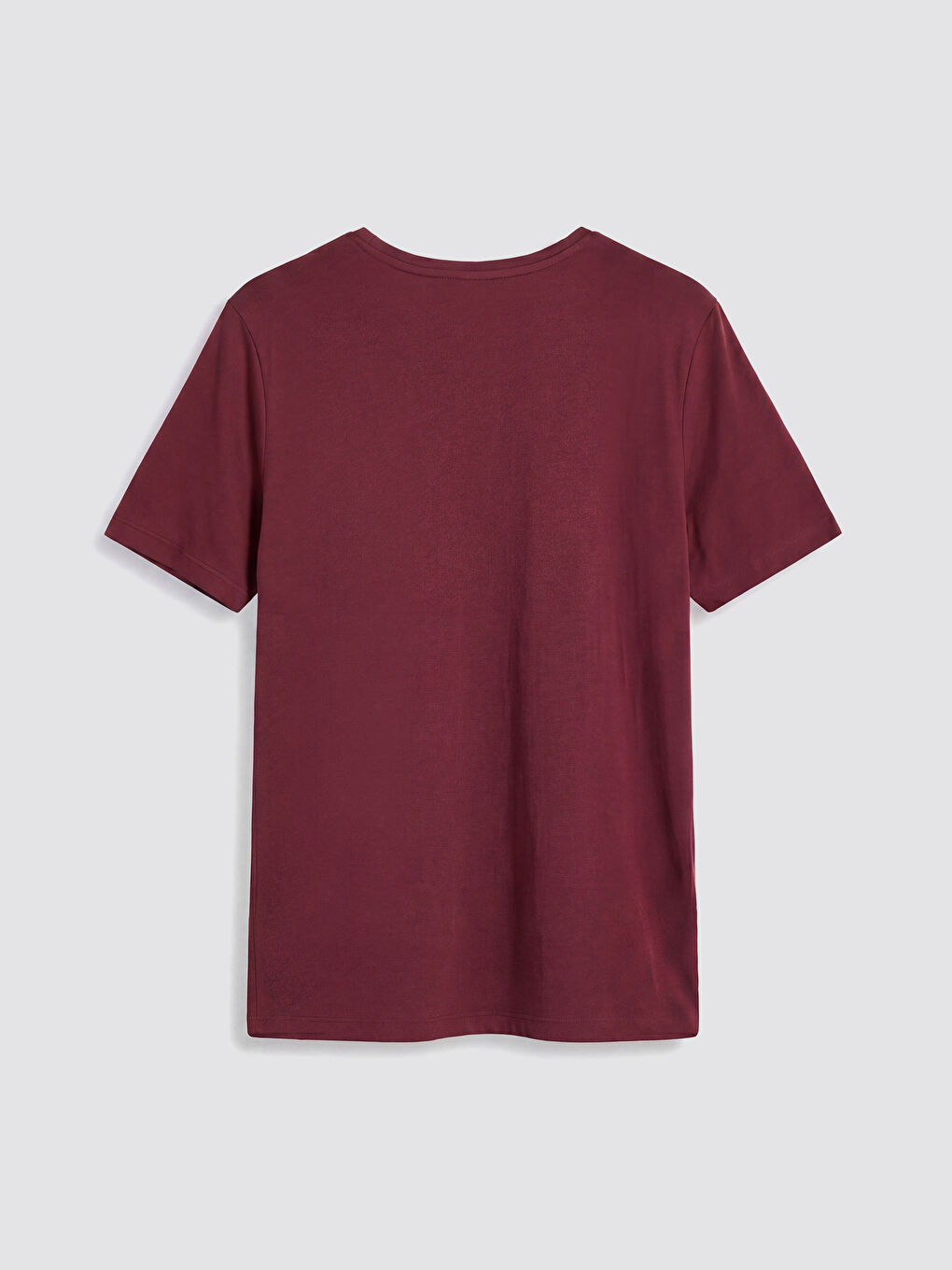 Bordo Bisiklet Yaka Kadın Tişört-1