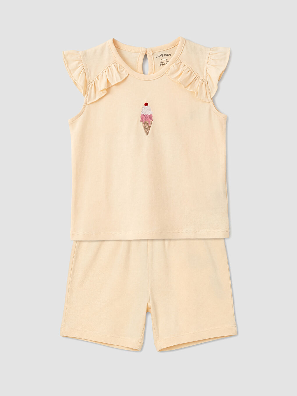 Embroidered Baby Girls' Shorts and T-Shirt