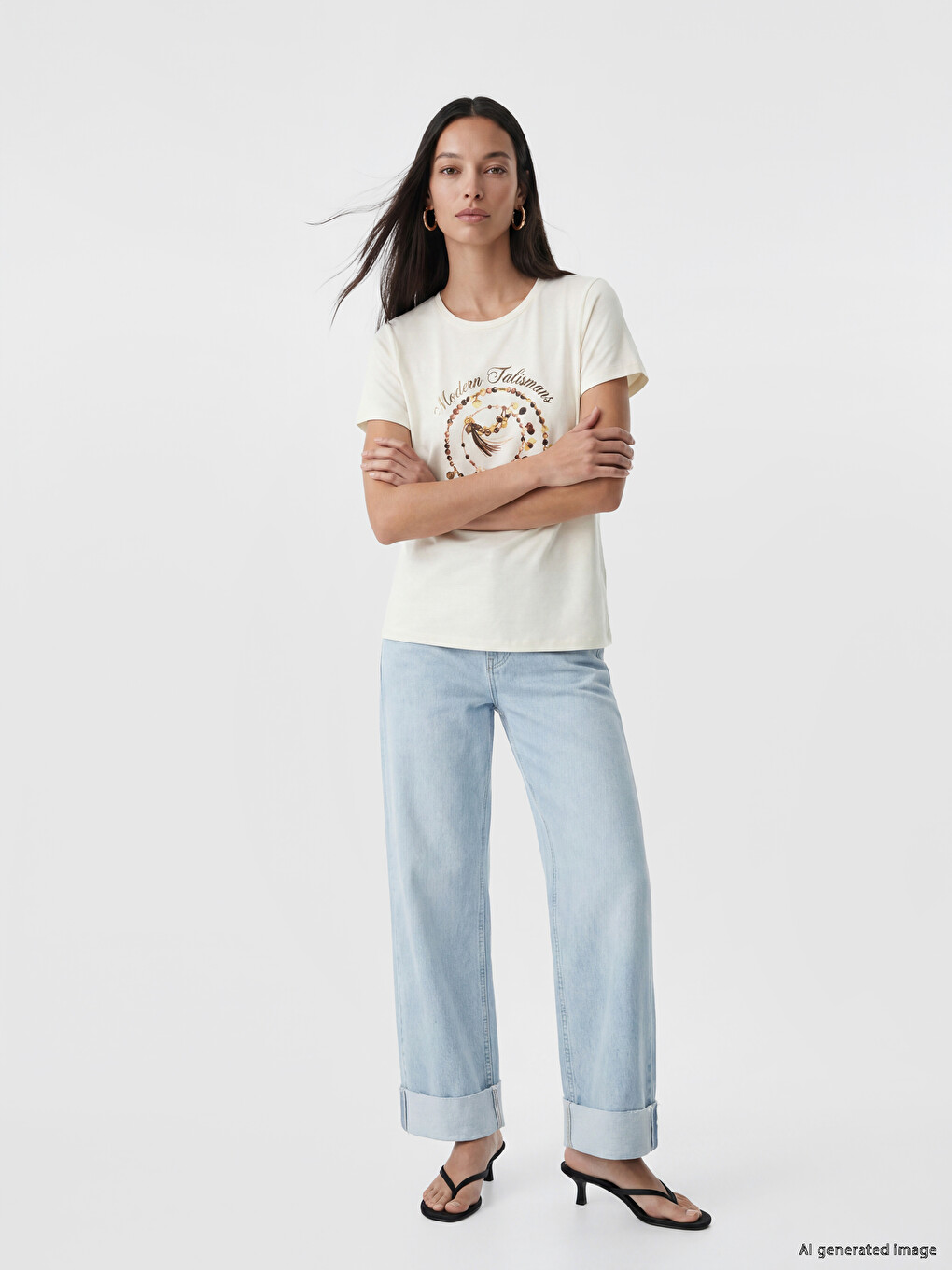 Crew Neck Printed Women's T-shirt-1