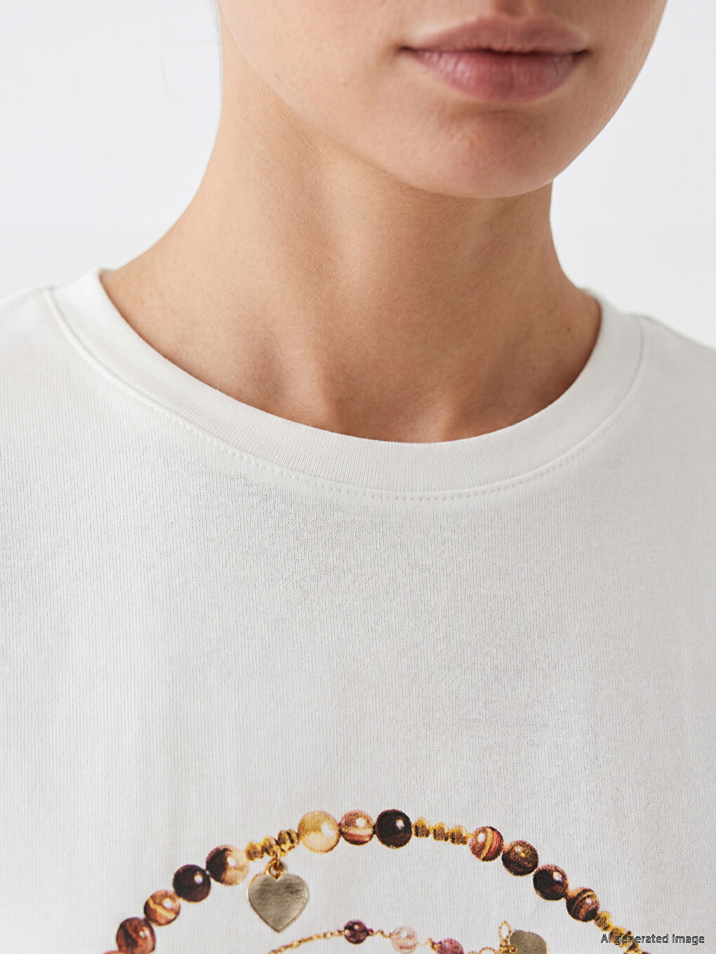 Crew Neck Printed Women's T-shirt-2