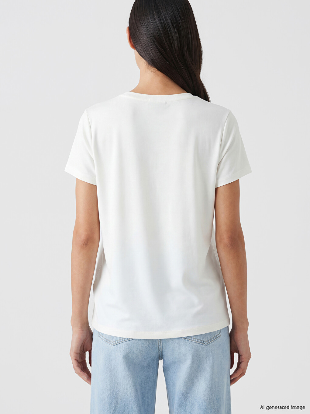 Crew Neck Printed Women's T-shirt-3