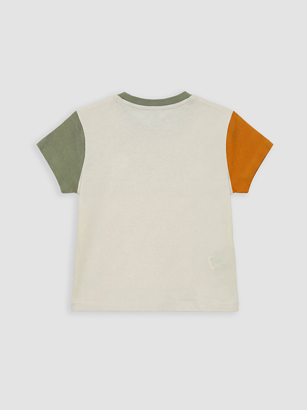 Bej Baskılı Erkek Bebek Tişört ve Şort Takım-3