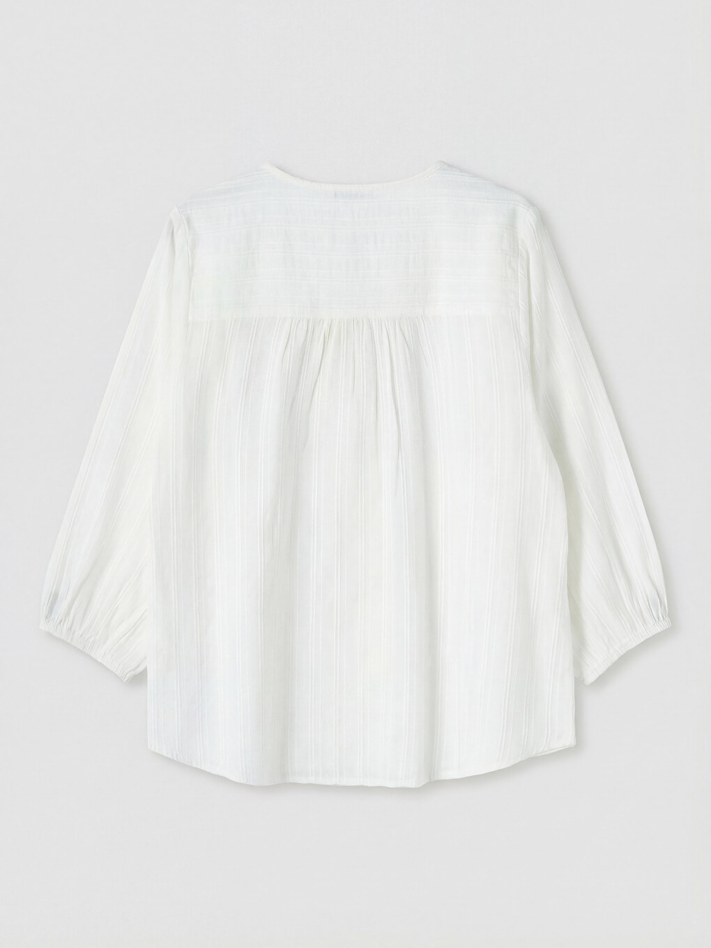 Kaçık Yaka Çizgili Oversize Bluz-5