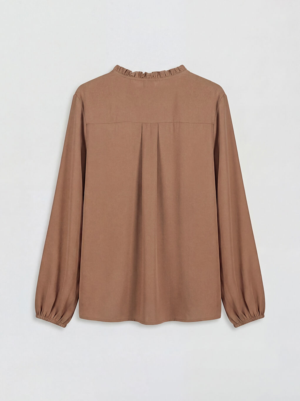 Pembe Fırfırlı Kaçık Yaka Bluz-1