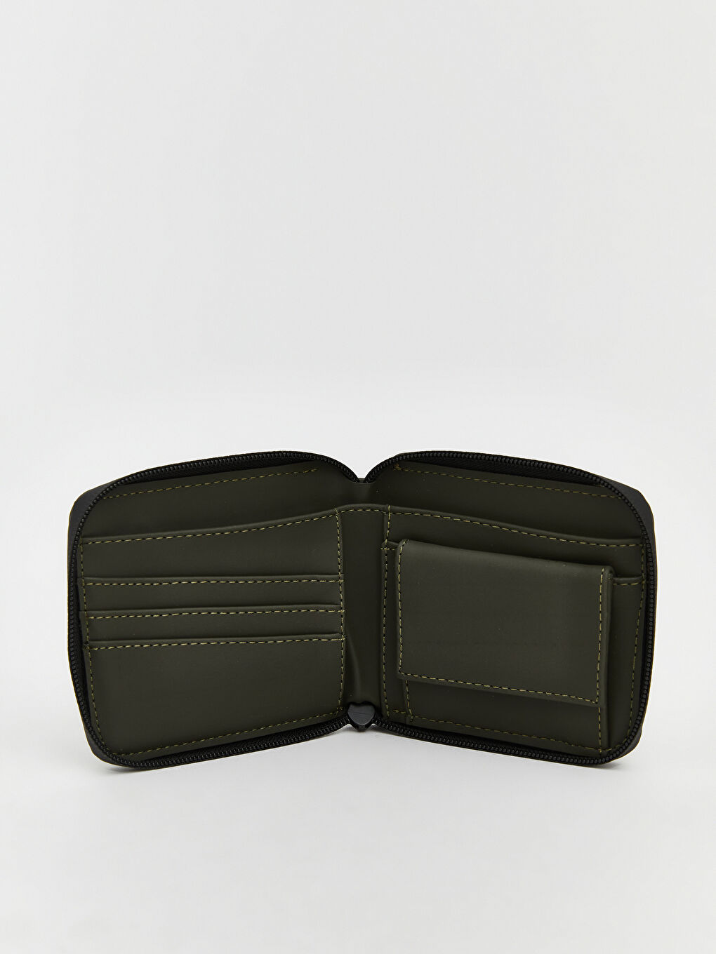 Haki Deri Görünümlü Erkek Cüzdan-2