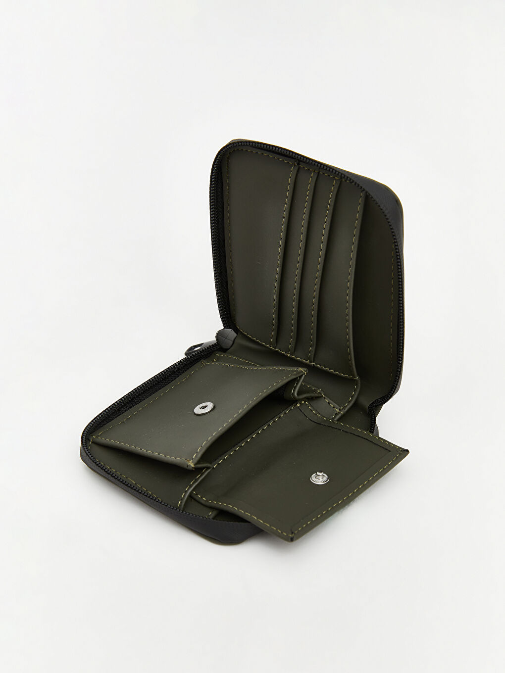 Haki Deri Görünümlü Erkek Cüzdan-3