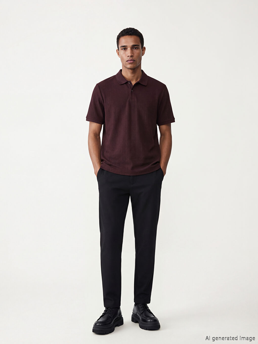 Siyah Standart Kalıp Erkek Pantolon