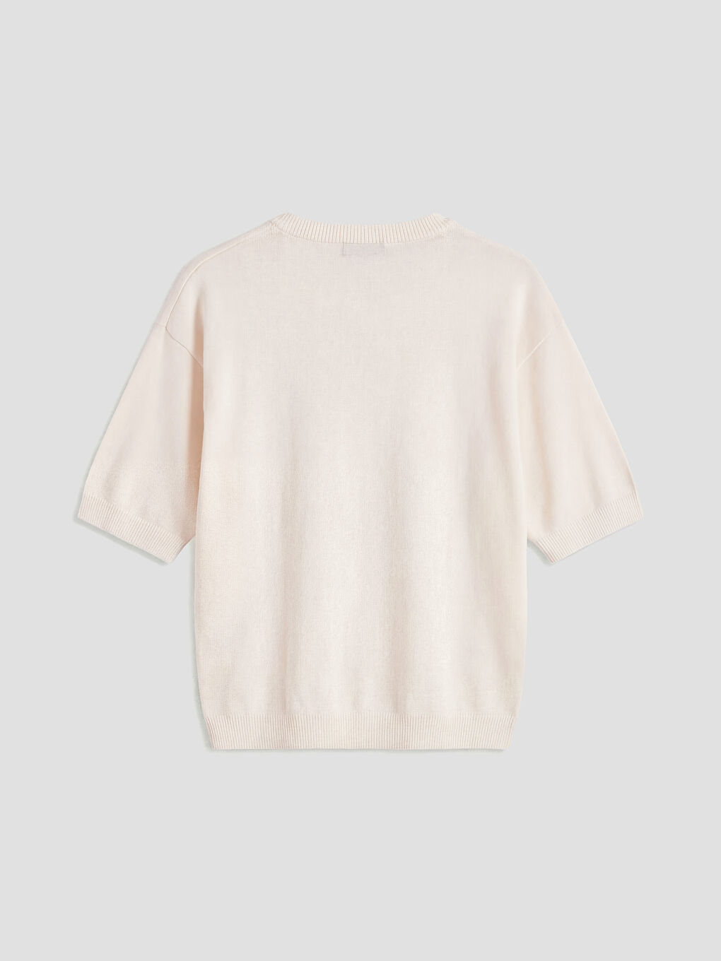 Ekru Bisiklet Yaka Kadın Triko Kazak-1