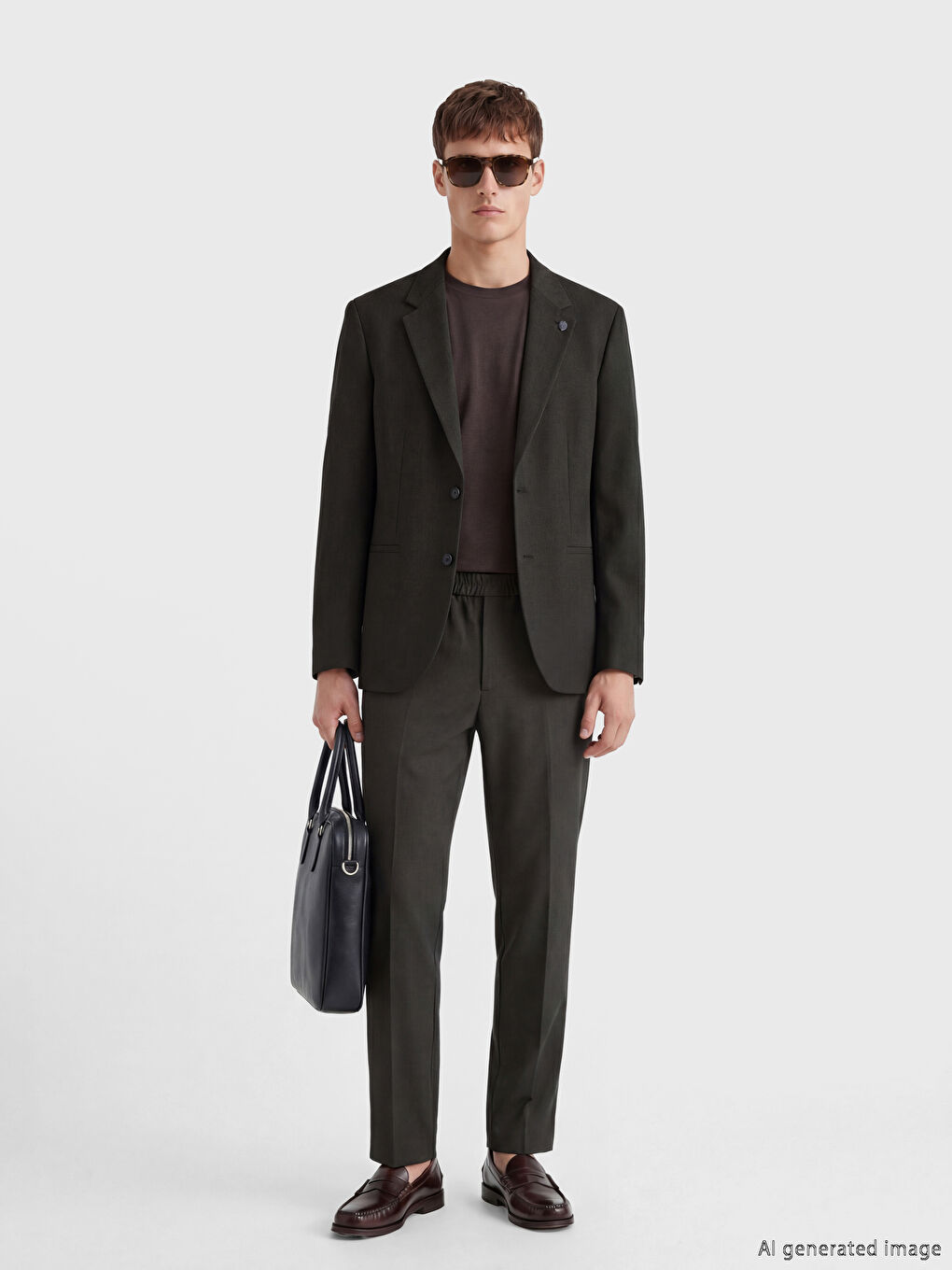 Yeşil Standart Kalıp Erkek Blazer Ceket-1