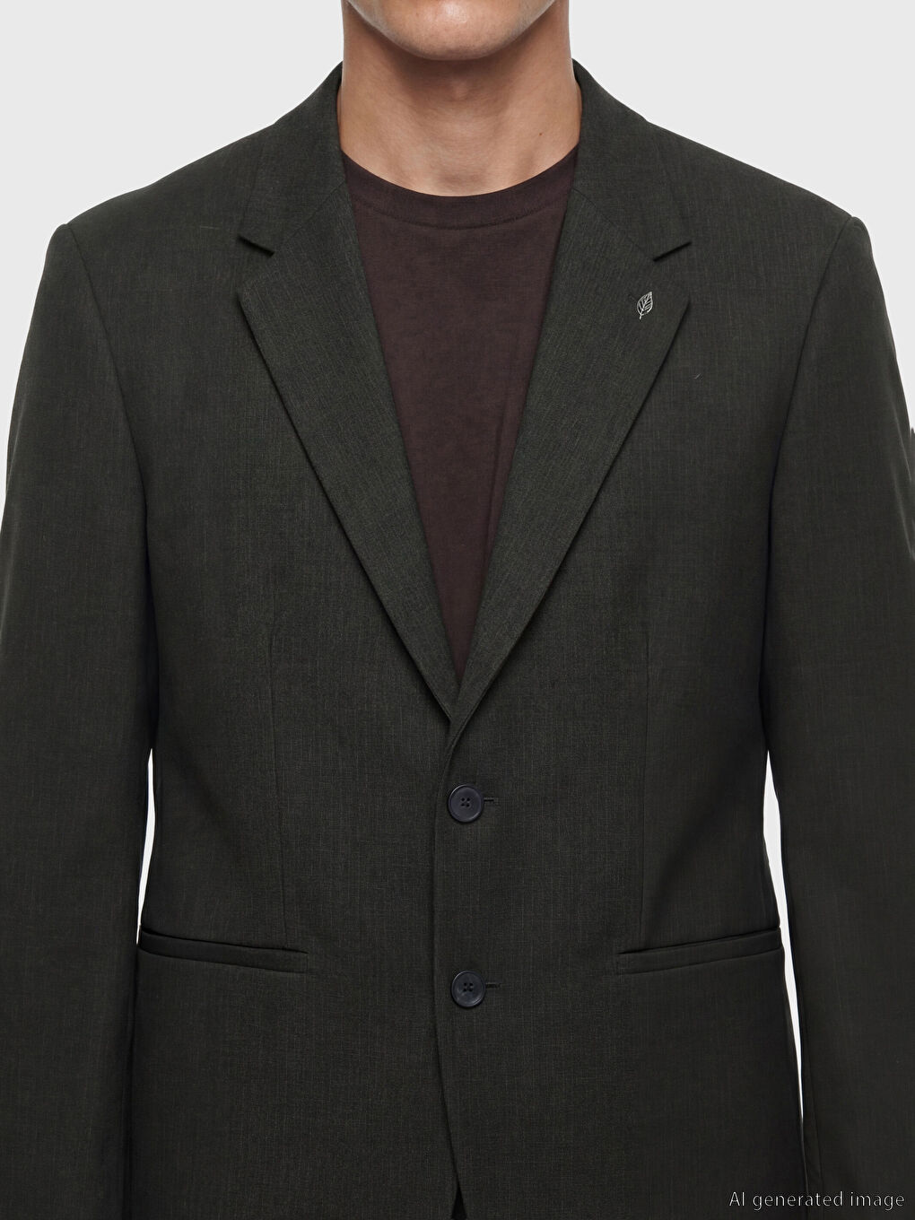 Yeşil Standart Kalıp Erkek Blazer Ceket-2