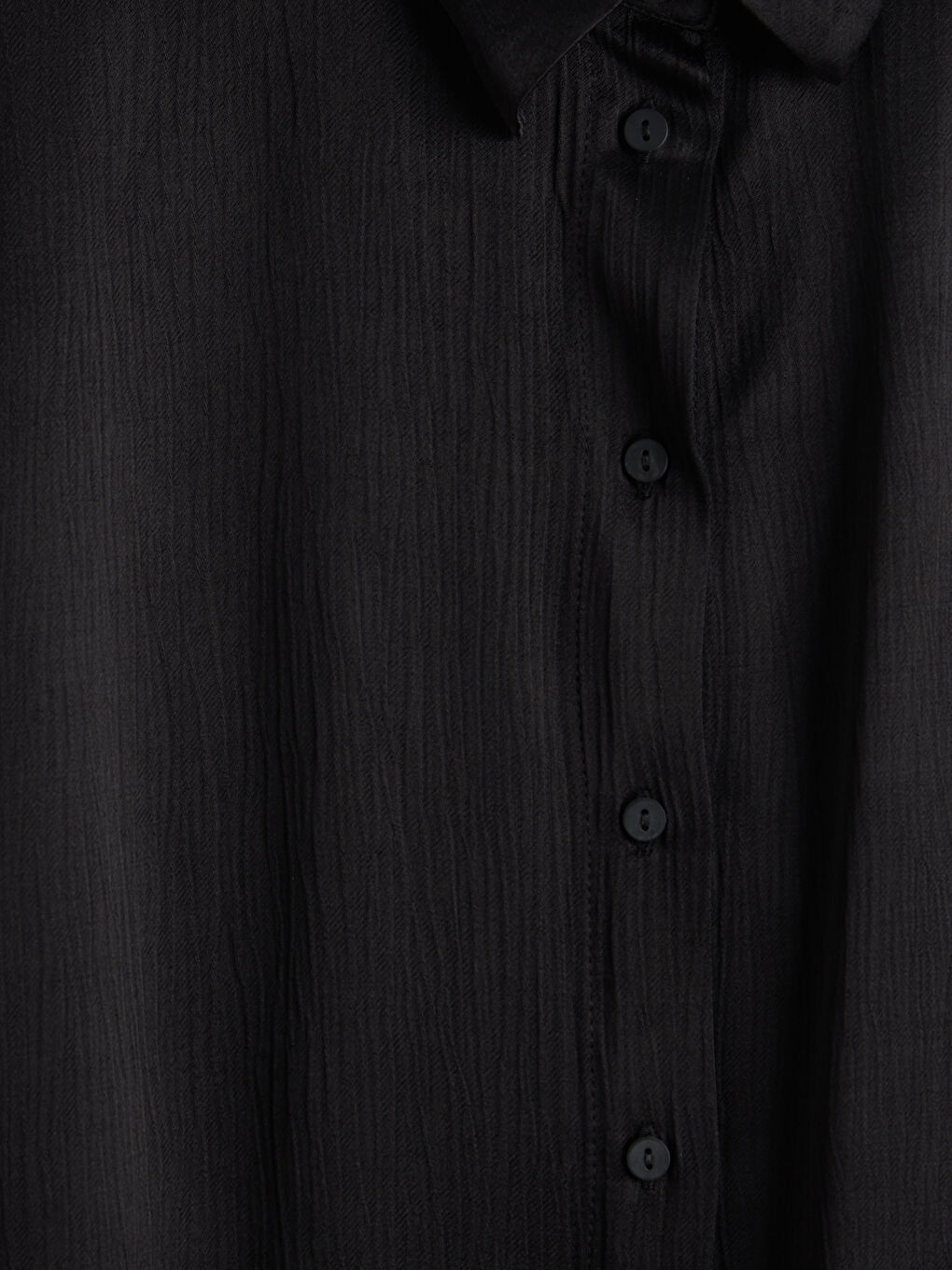 Siyah Beli Kuşaklı Kadın Gömlek-2