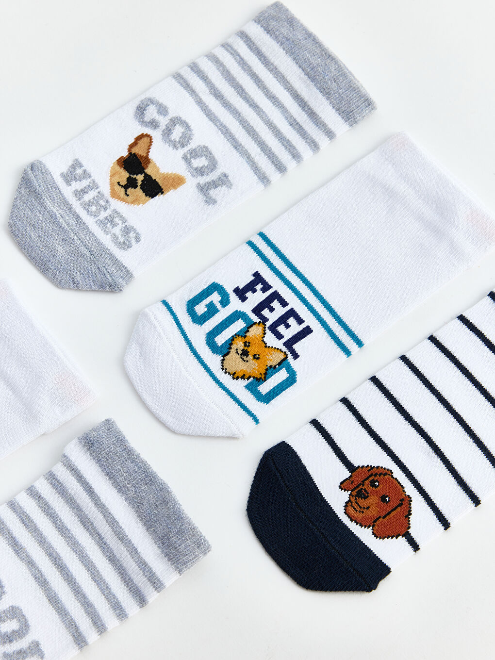 Karışık Desenli Erkek Çocuk Patik Çorap 5'li-1