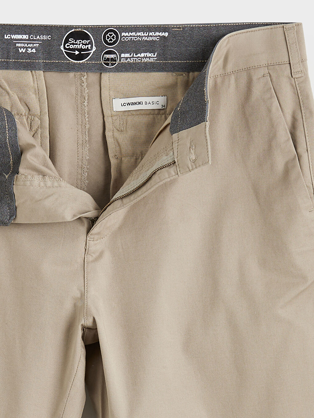 Bej Standart Kalıp Erkek Chino Pantolon-2