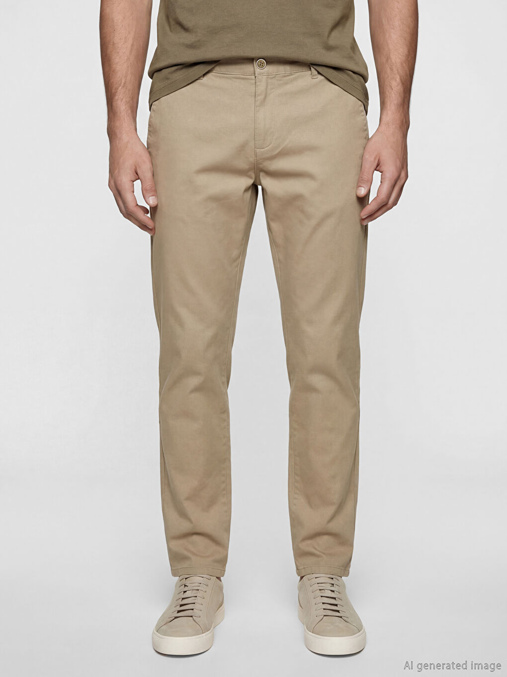 Bej Regular Fit Erkek Chino Pantolon-1