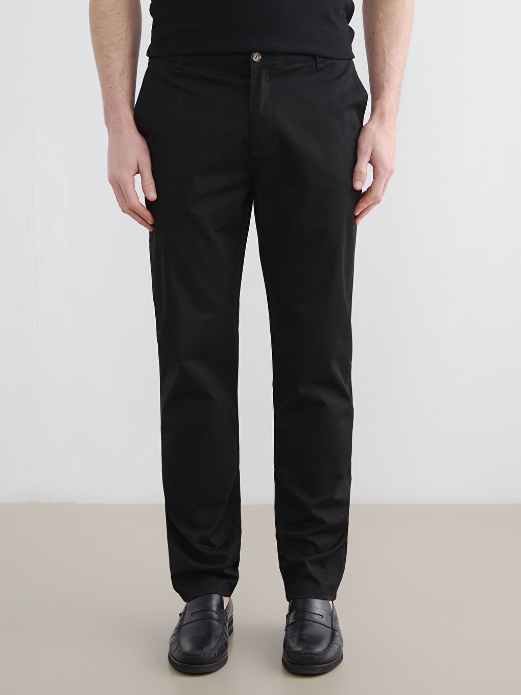 بنطال تشينو للرجال بقصة عادية-1