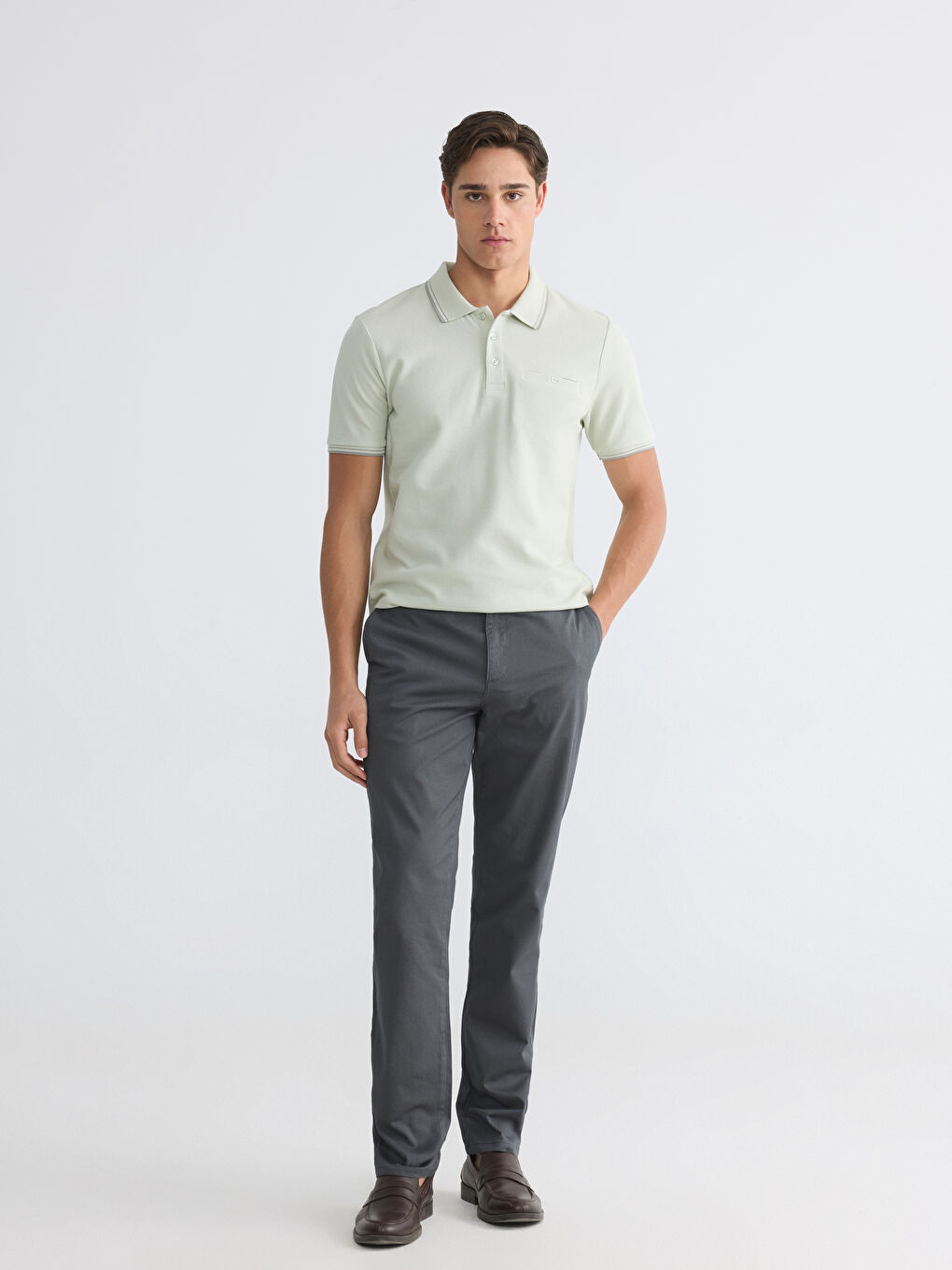 Antrasit Regular Fit Erkek Chino Pantolon