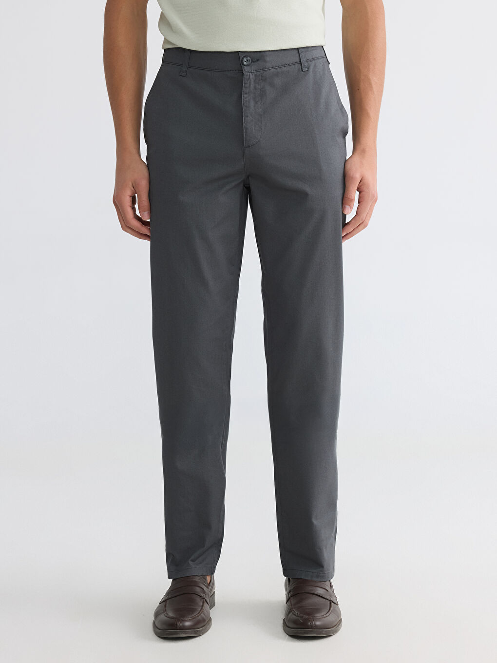 Antrasit Regular Fit Erkek Chino Pantolon-1