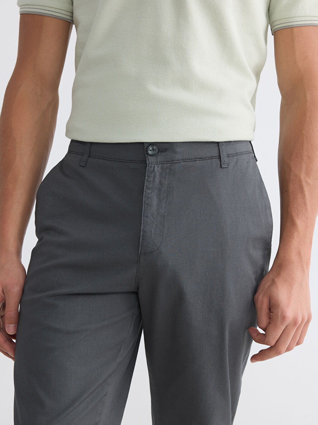 Antrasit Regular Fit Erkek Chino Pantolon-2