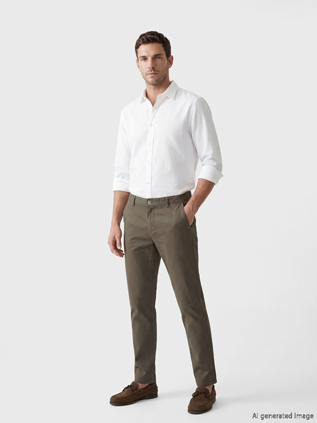 Kahverengi Regular Fit Erkek Chino Pantolon