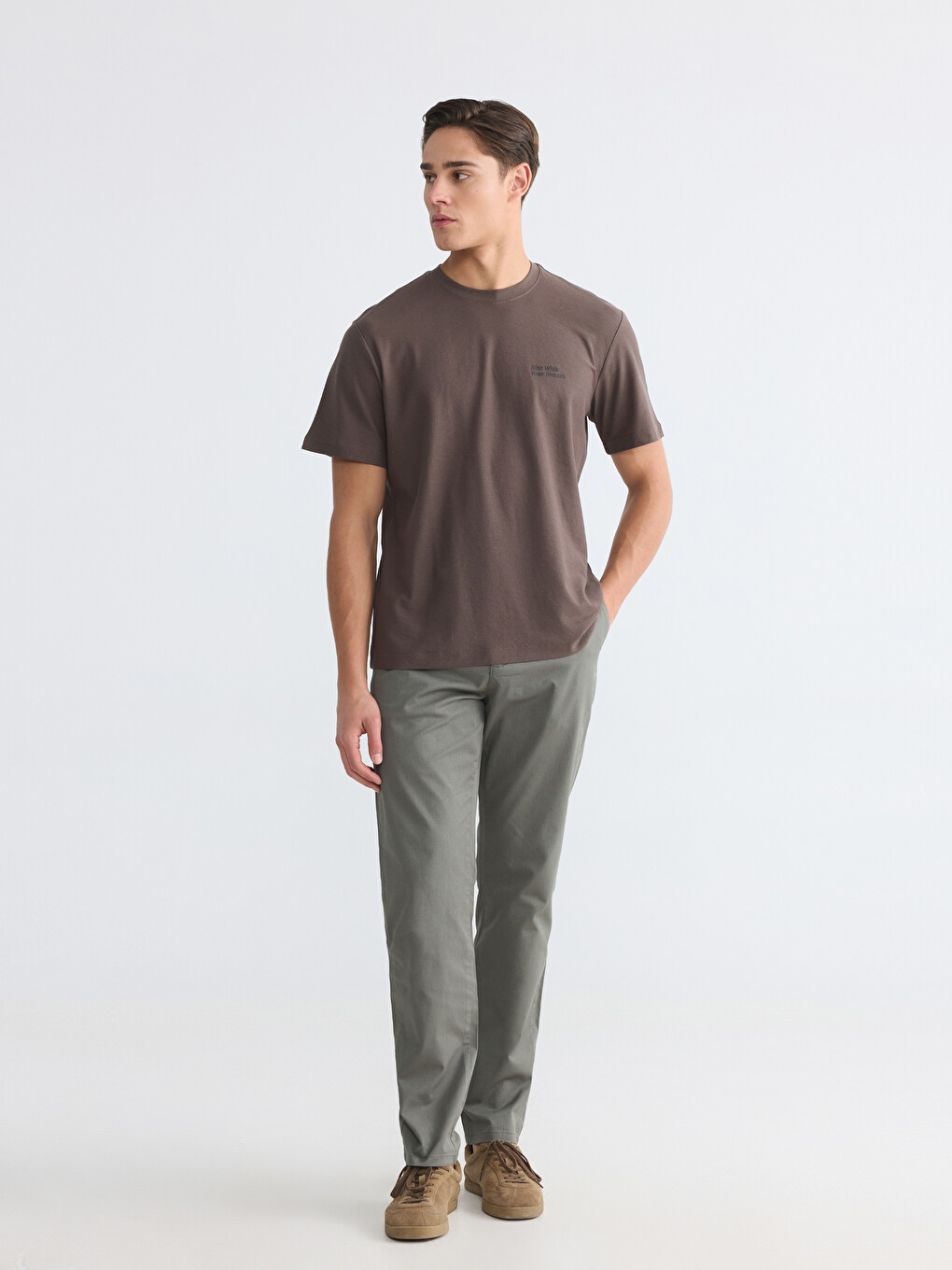 Haki Regular Fit Erkek Chino Pantolon