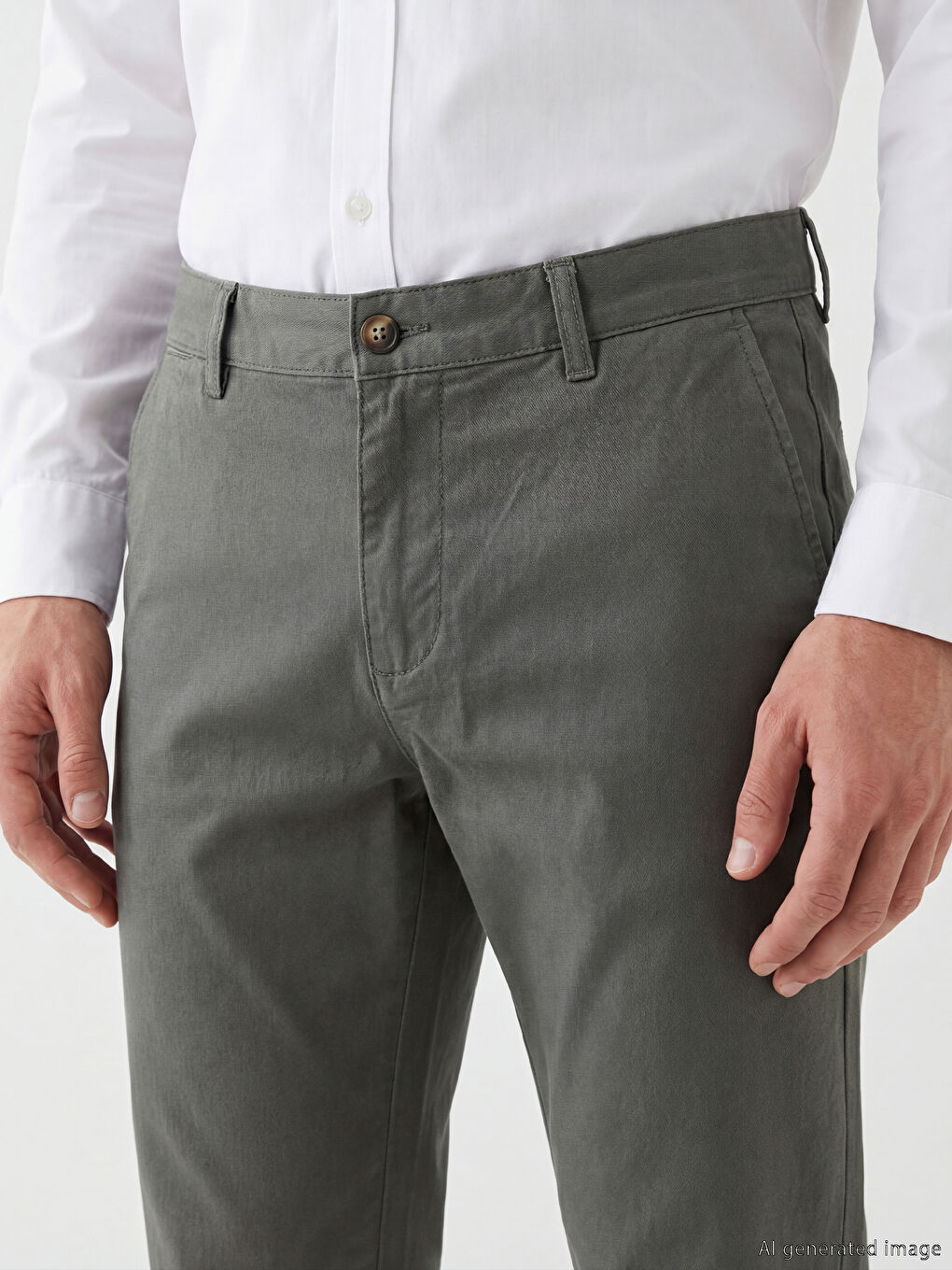 Yeşil Regular Fit Erkek Chino Pantolon-2