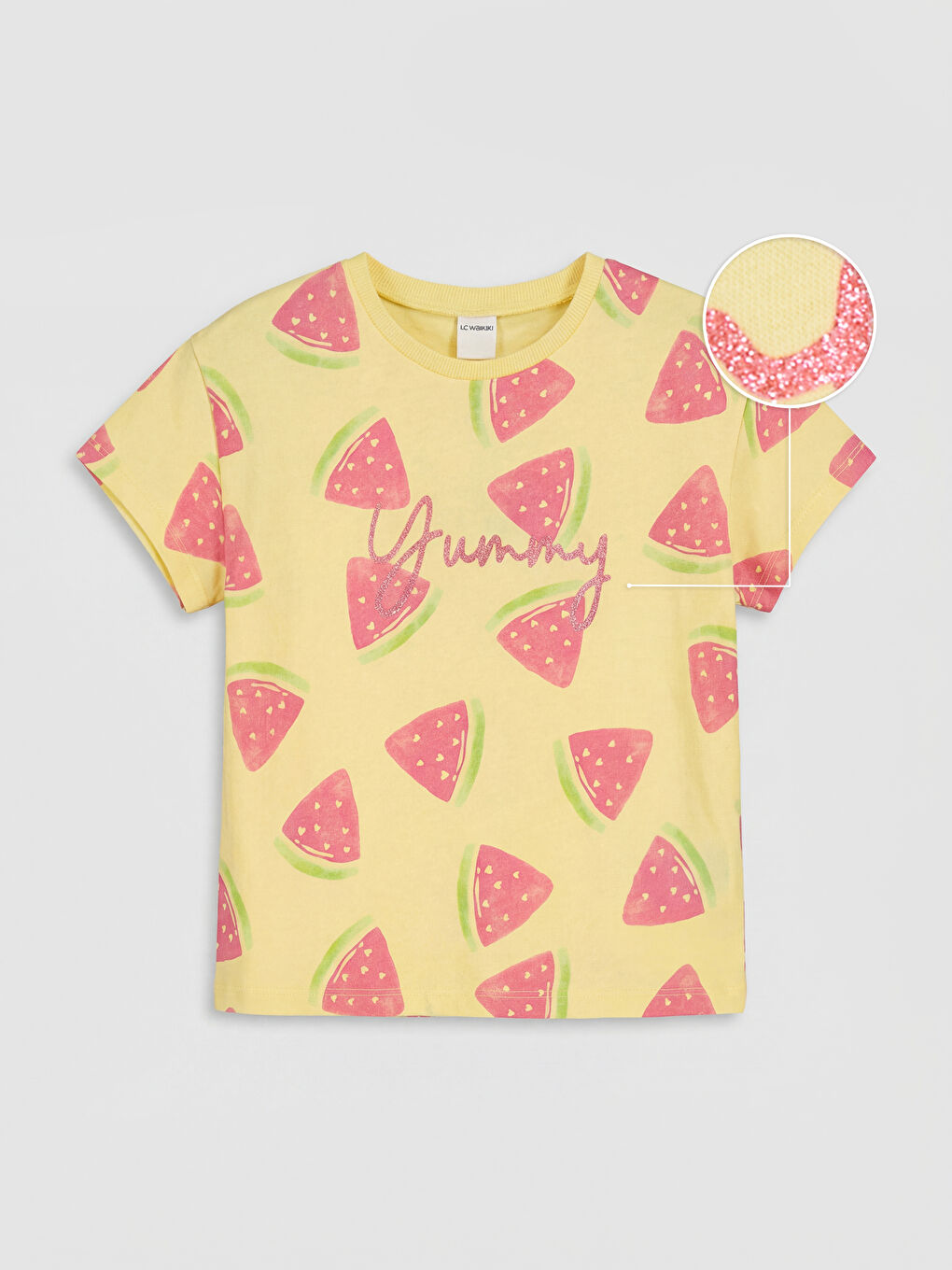Glittery Printed Girls' T-Shirt