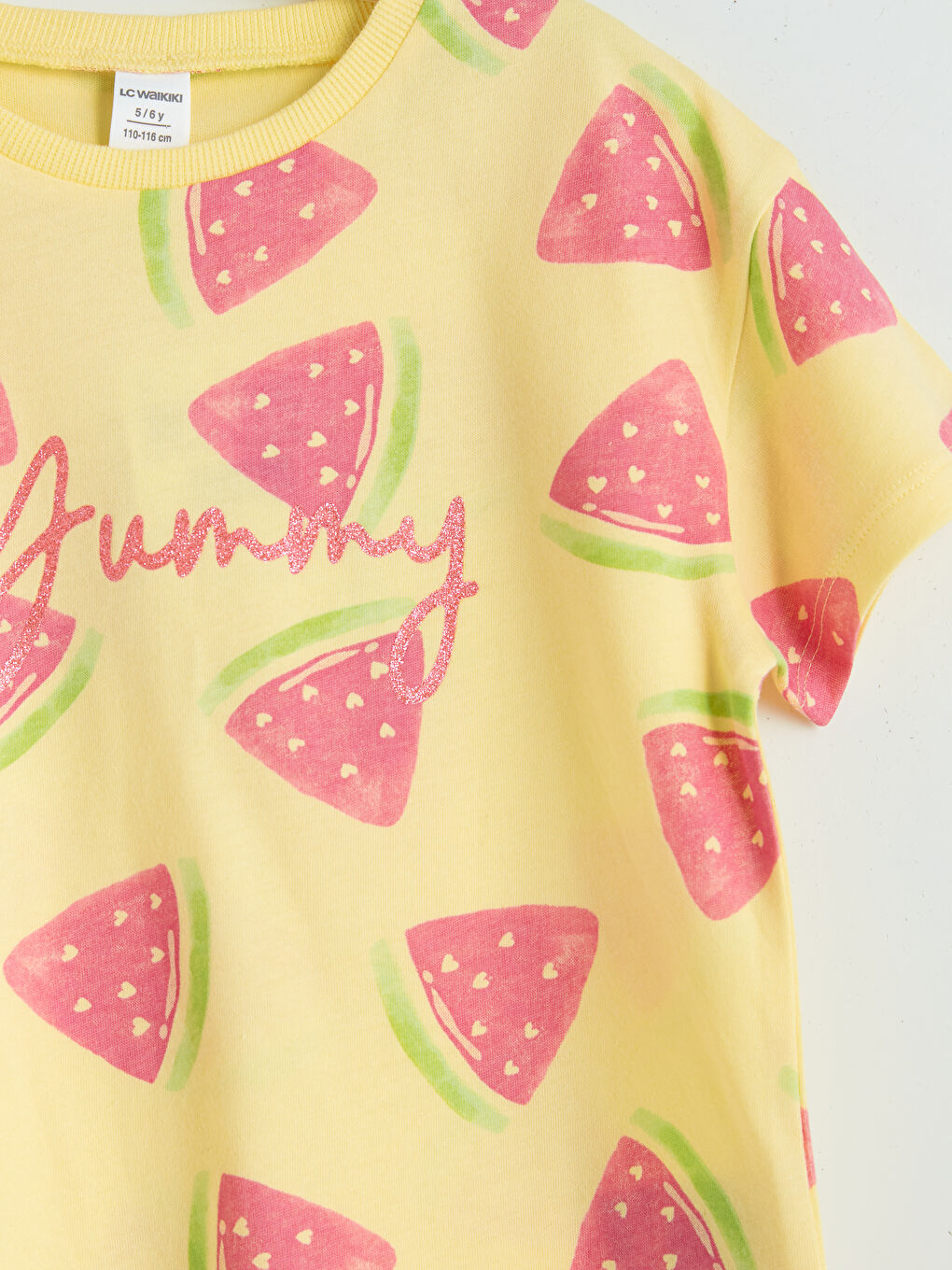 Glittery Printed Girls' T-Shirt-2