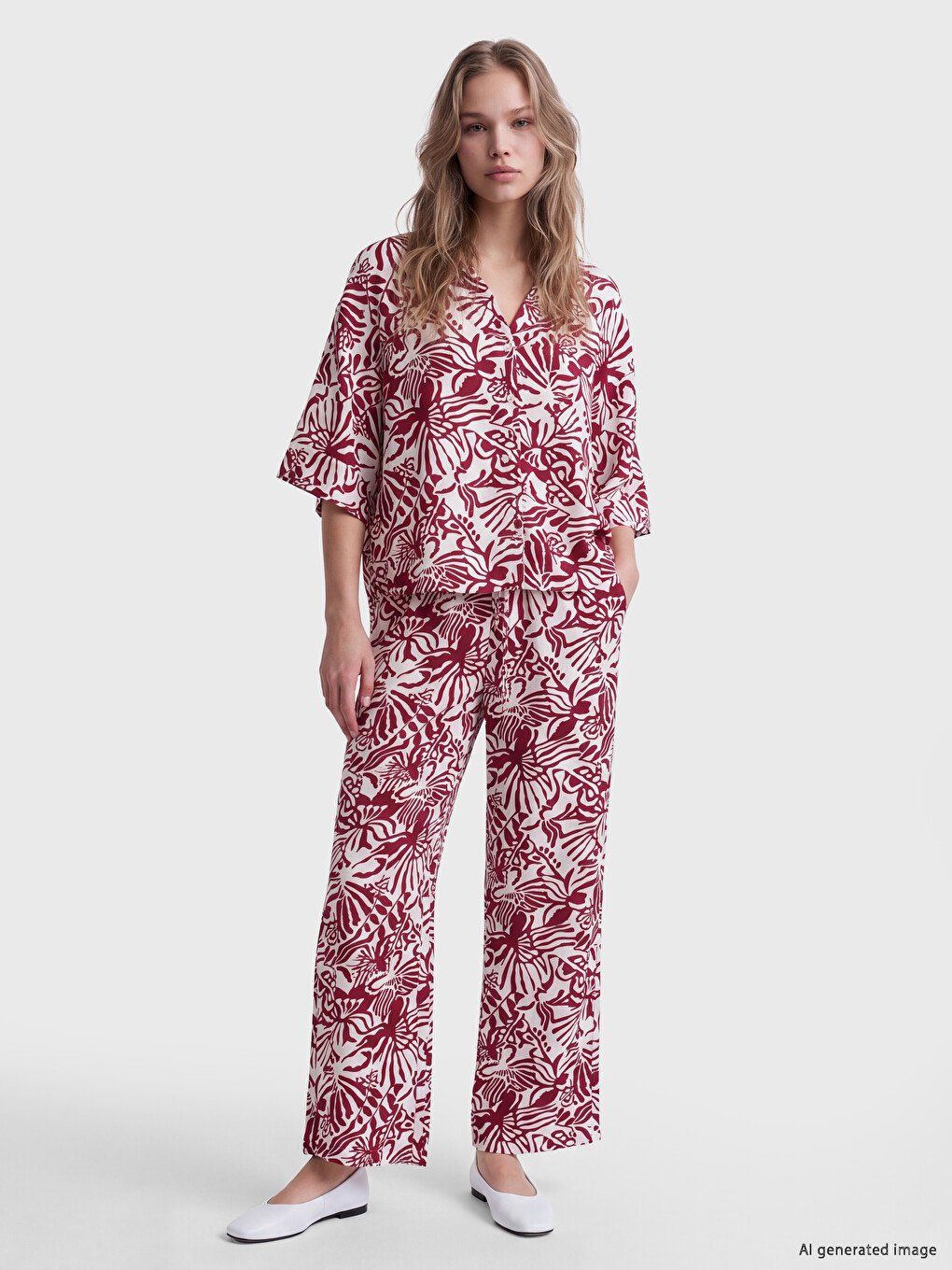 Floral Oversize Women's Shirt-1