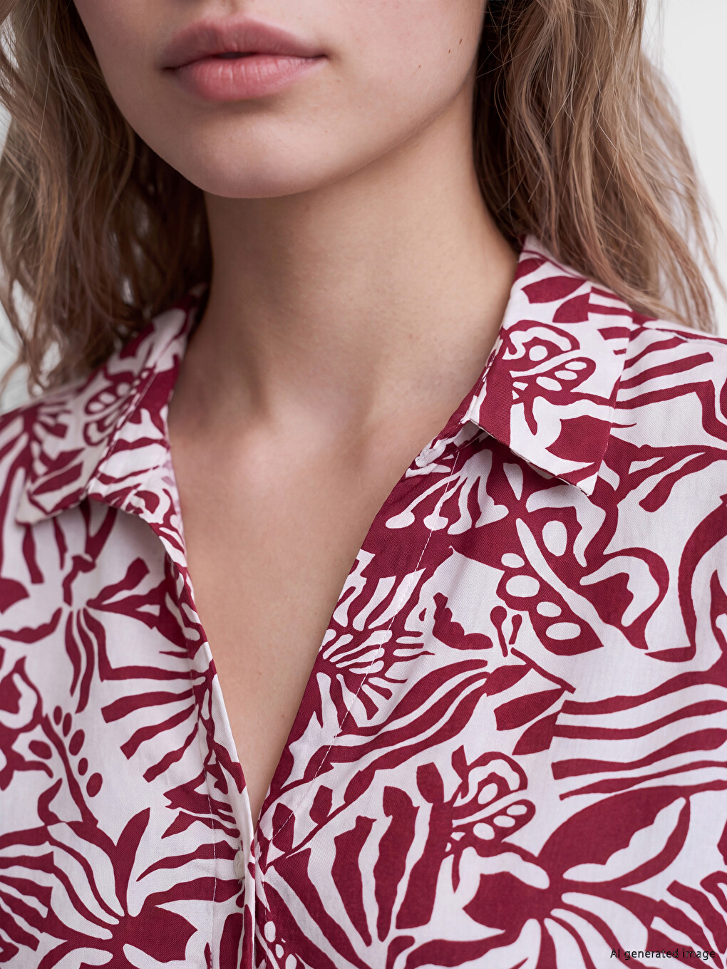 Floral Oversize Women's Shirt-2