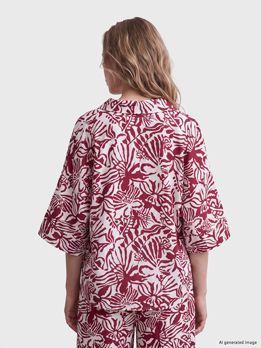 Floral Oversize Women's Shirt-3