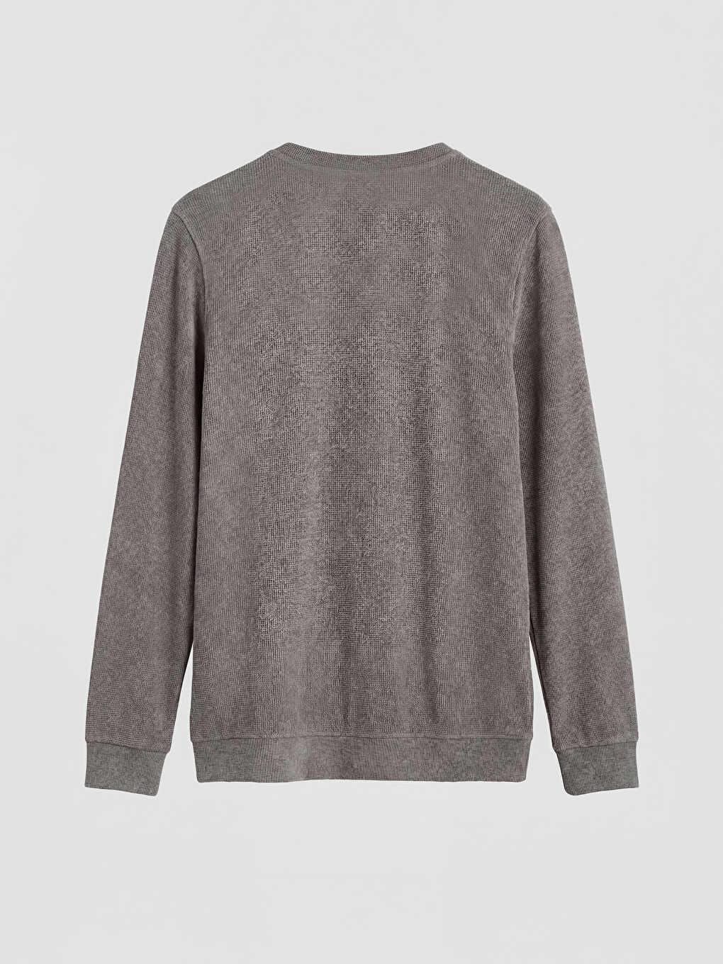 Gri Bisiklet Yaka Erkek Sweatshirt-1