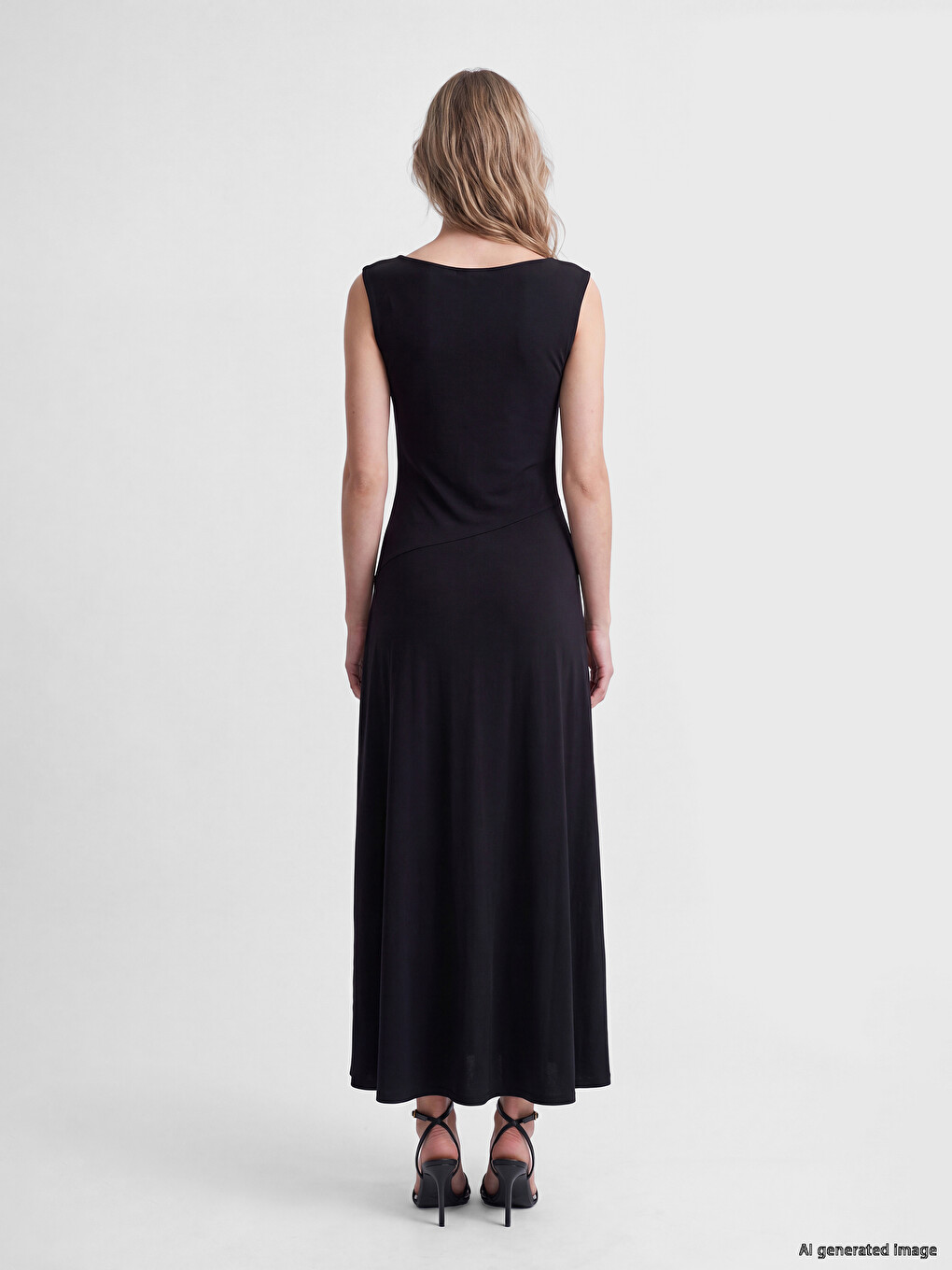 Cowl Neck Modal Blend Ruched Dress-3