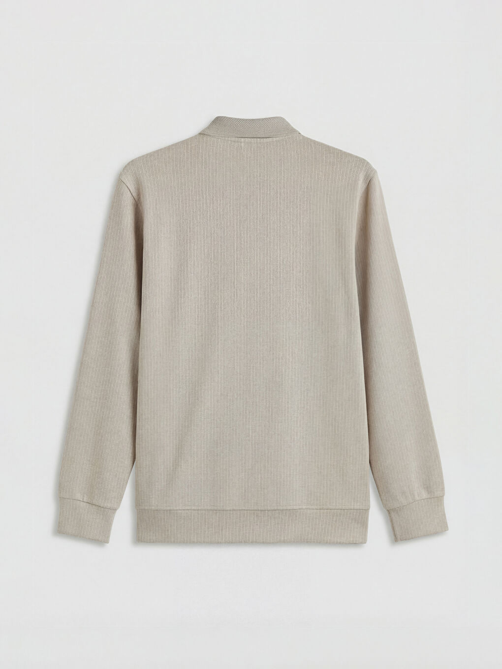 Gri Polo Yaka Erkek Sweatshirt-2