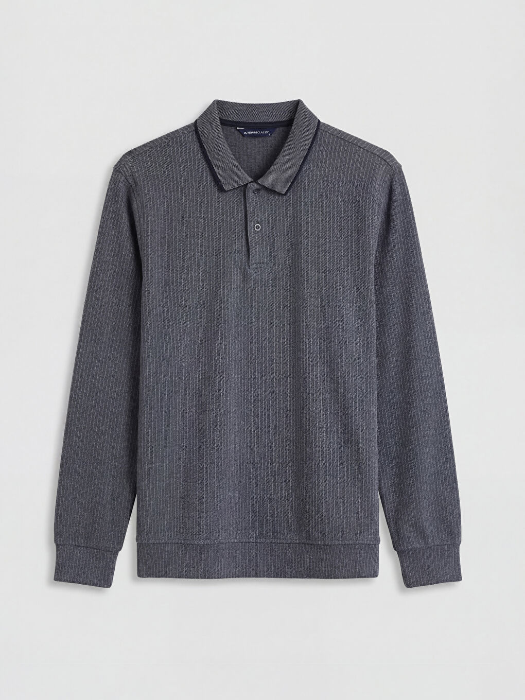 Lacivert Polo Yaka Erkek Sweatshirt-6