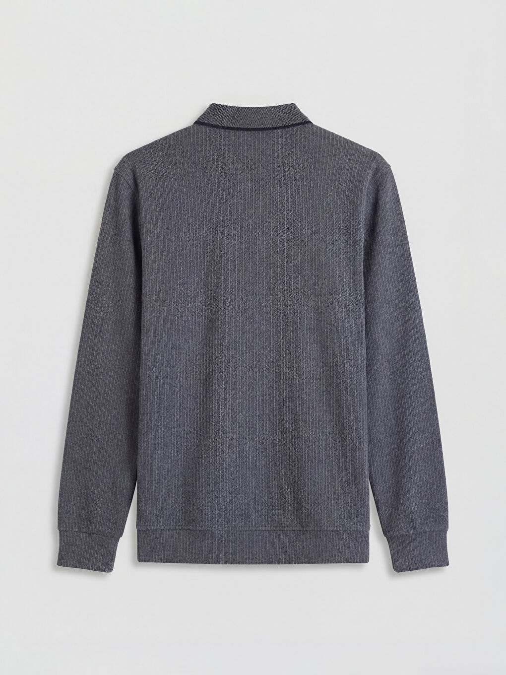 Lacivert Polo Yaka Erkek Sweatshirt-8