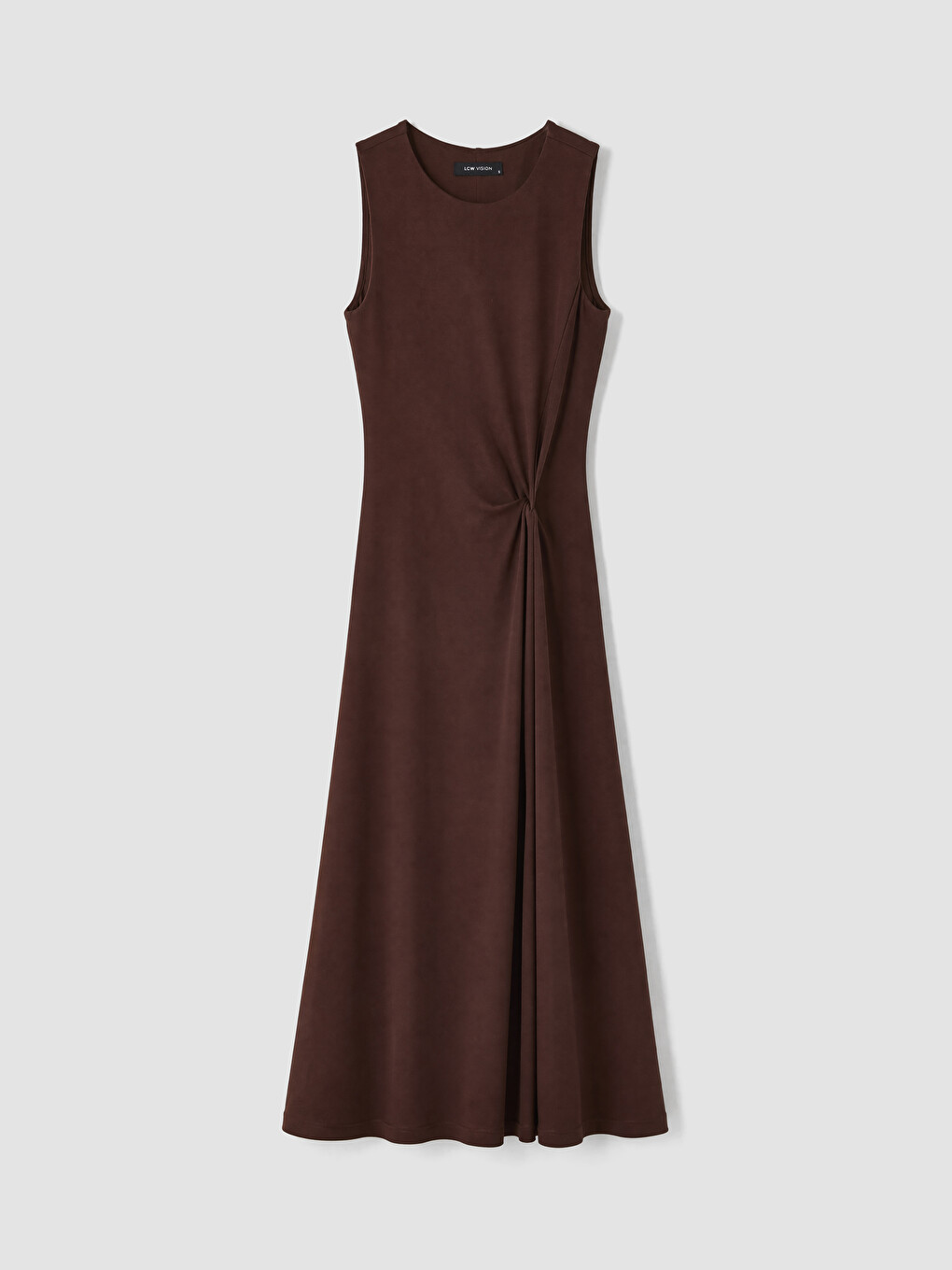 Crew Neck A-line Ruched Dress-4