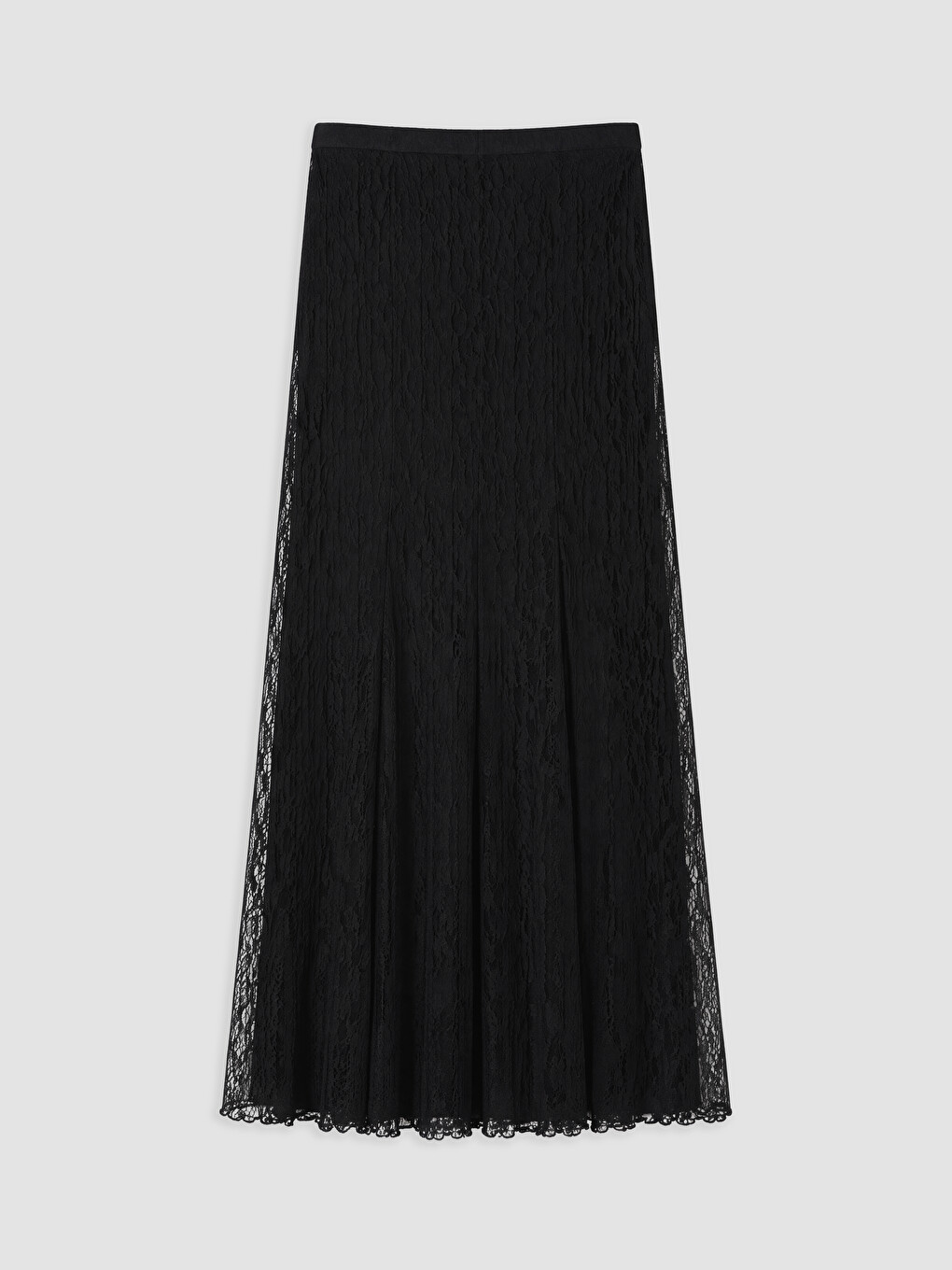 Elastic Waist Pleated Lace Skirt-5