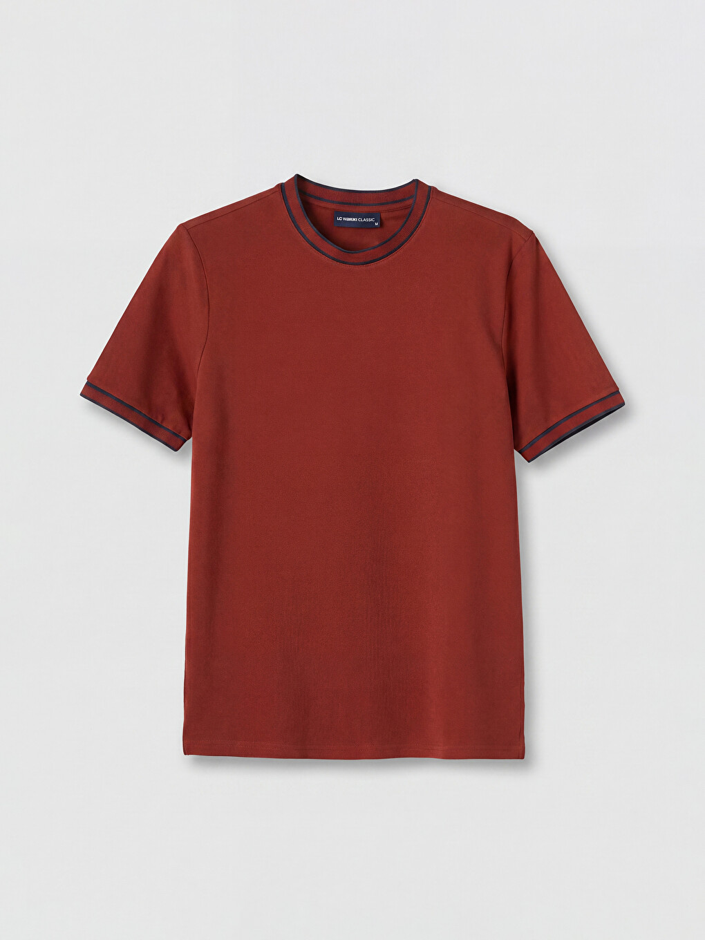 Mashkull Ngjyre Kafe T-shirt-4