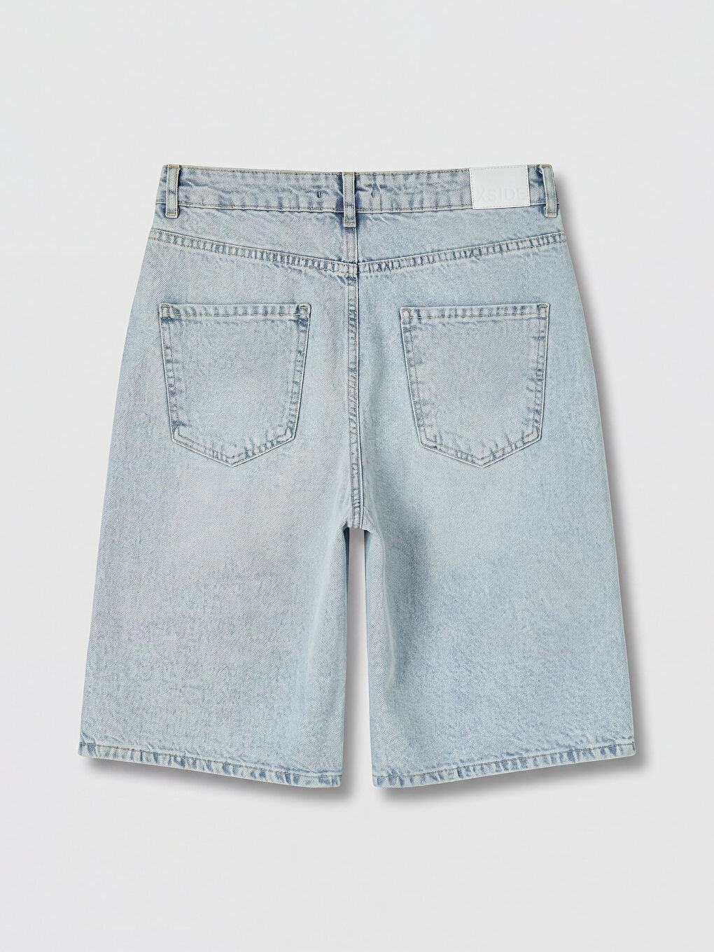 Mavi Yüksek Bel Bermuda Fit Kadın Jean Şortolon-1