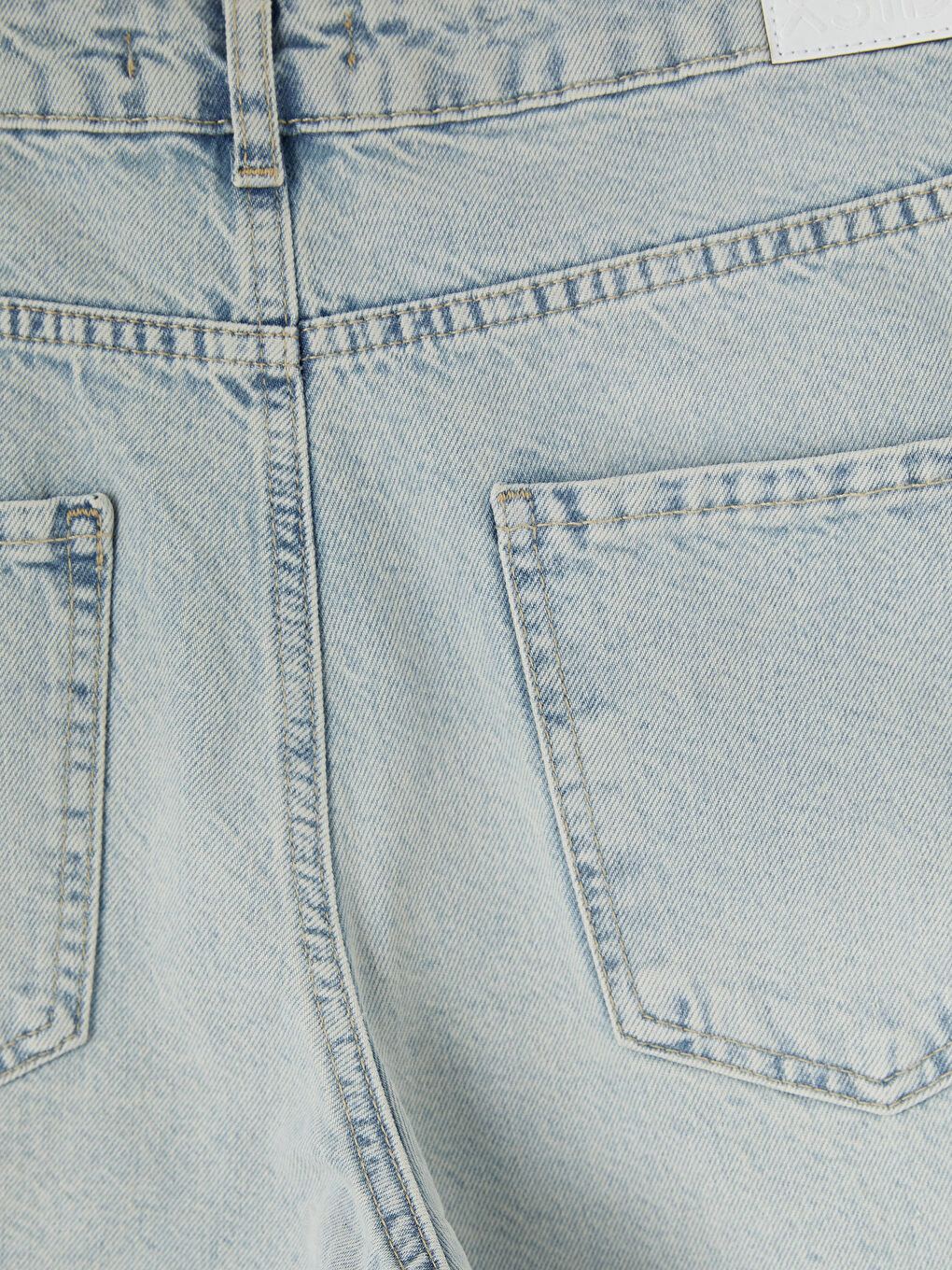 Mavi Yüksek Bel Bermuda Fit Kadın Jean Şortolon-4