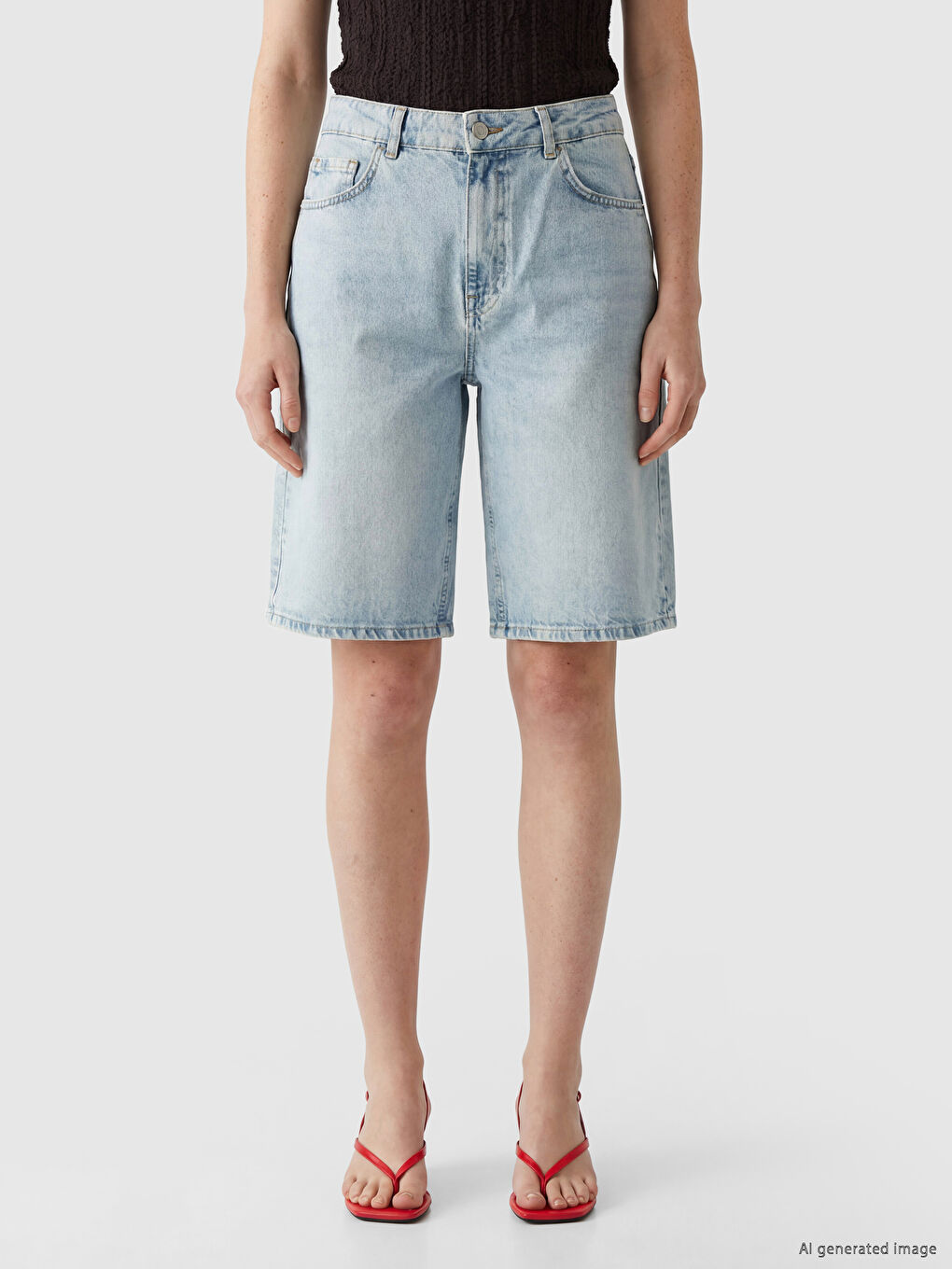 Bermuda Fit Women's Jean Shorts-1