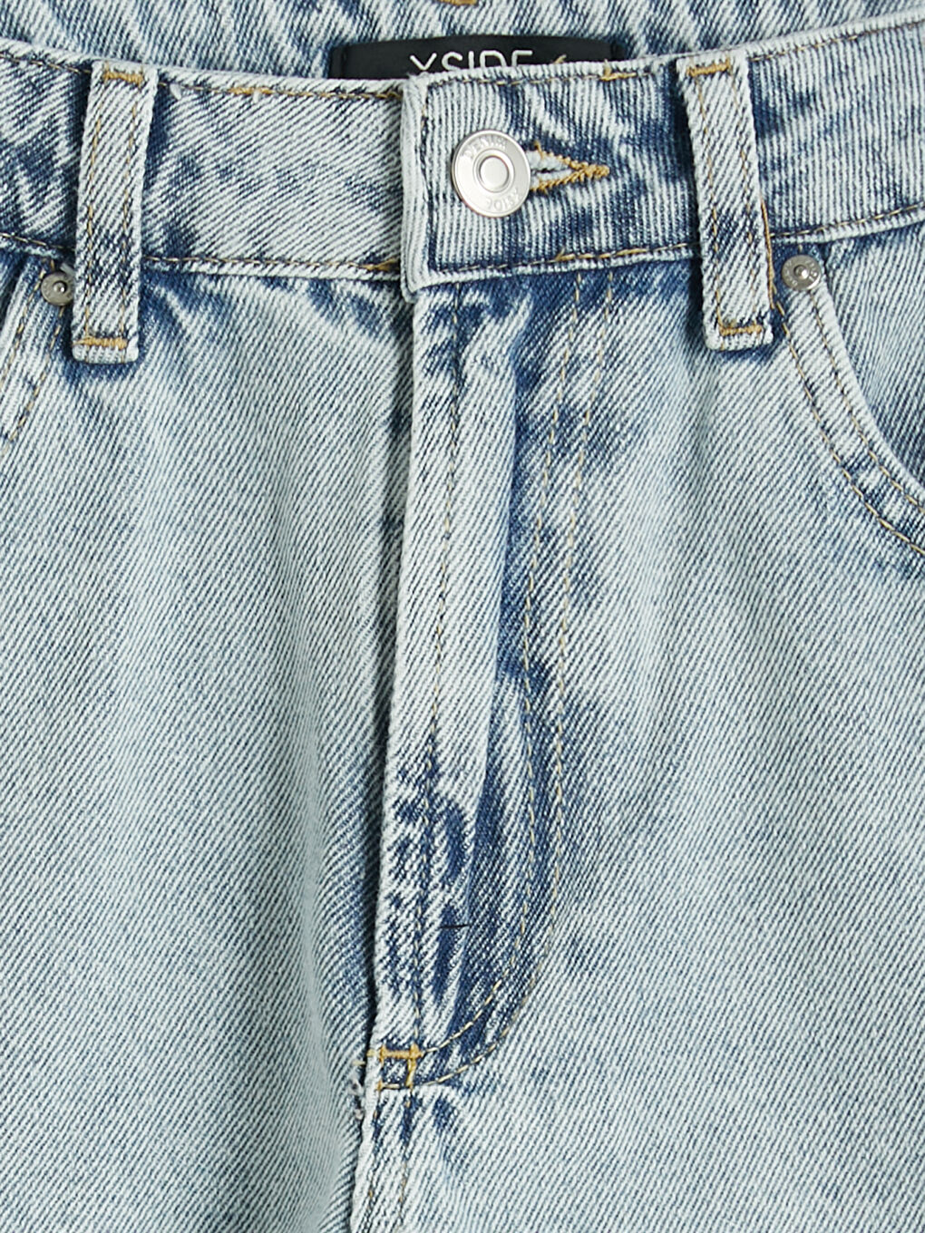 Mavi Yırtık Detaylı Kadın Jean Şort-6