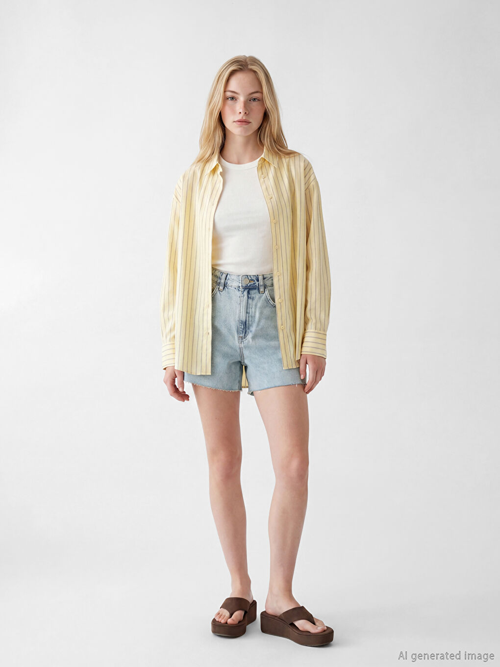 Mavi Yırtık Detaylı Kadın Jean Şort