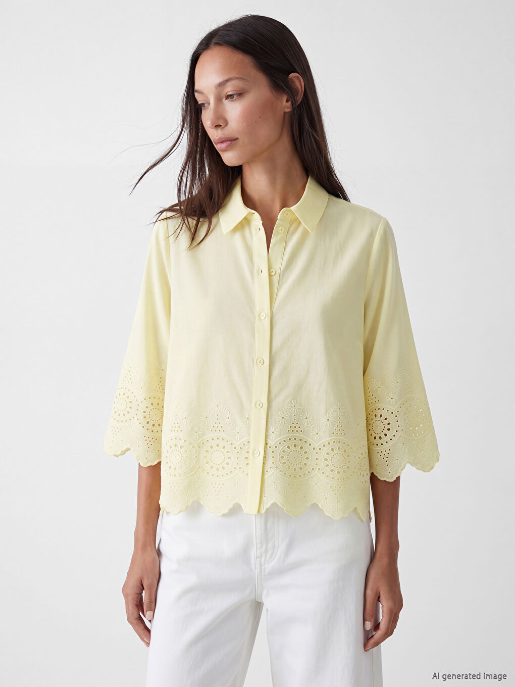 Embroidered Broderie Women's Shirt