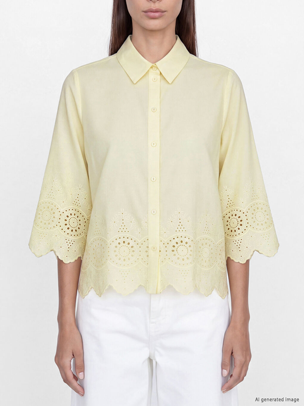 Embroidered Broderie Women's Shirt-2