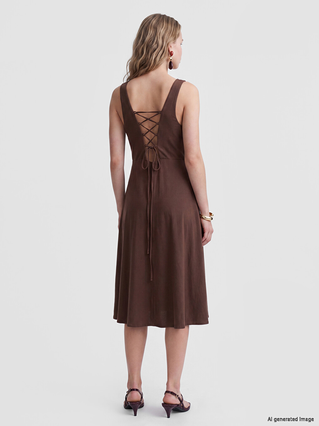 Woman Brown Dress-3