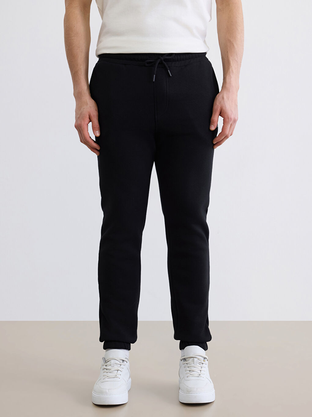 Siyah Standart Kalıp Chicago Baskılı Erkek Jogger Eşofman Altı-1