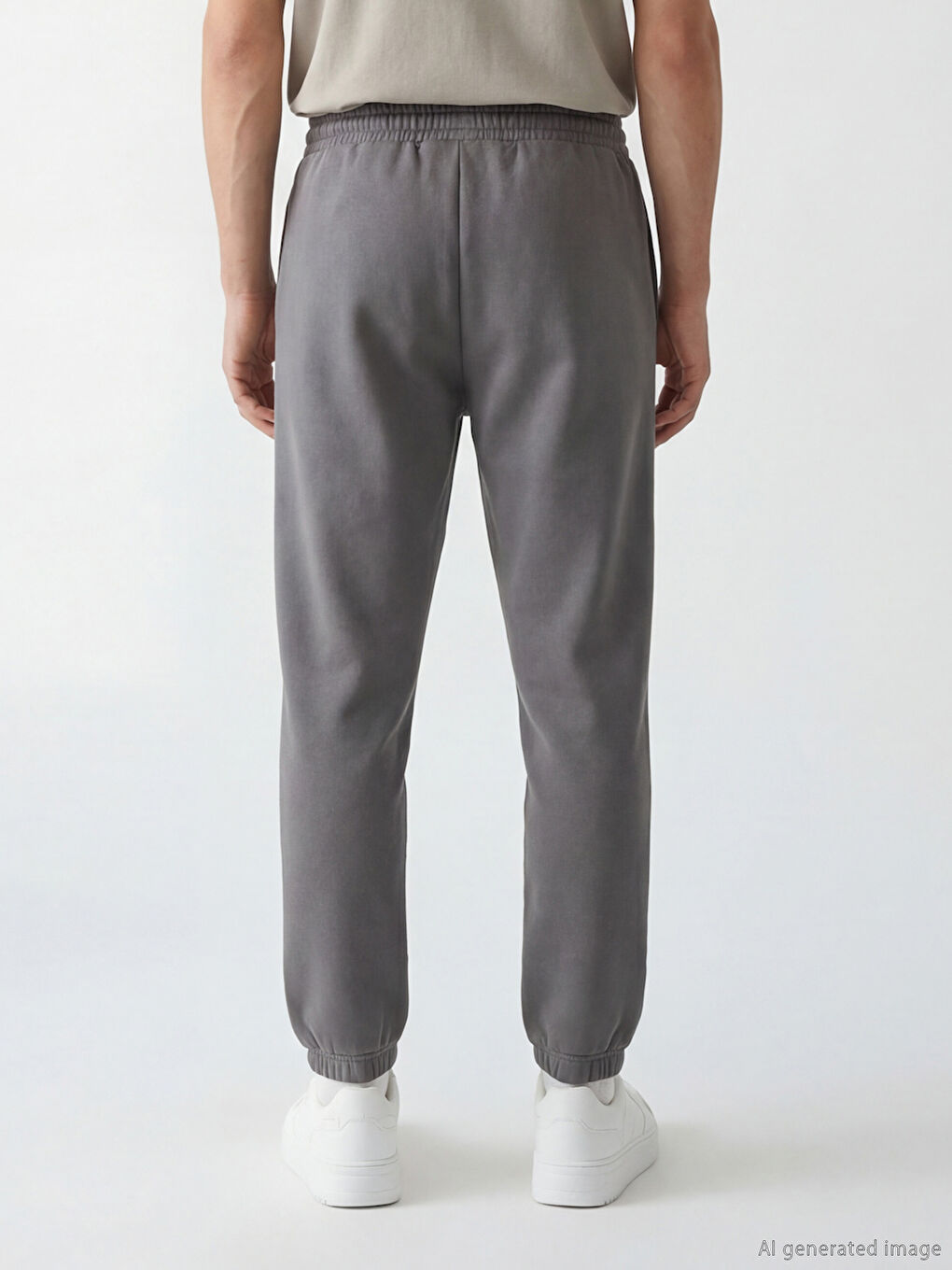 Gri Standart Kalıp Chicago Baskılı Erkek Jogger Eşofman Altı-2